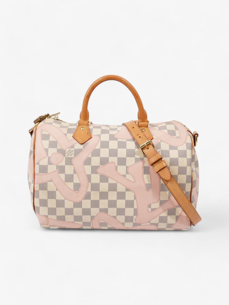  Louis Vuitton Speedy Bandoulière Damier Azur / Light Pink Coated Canvas 30