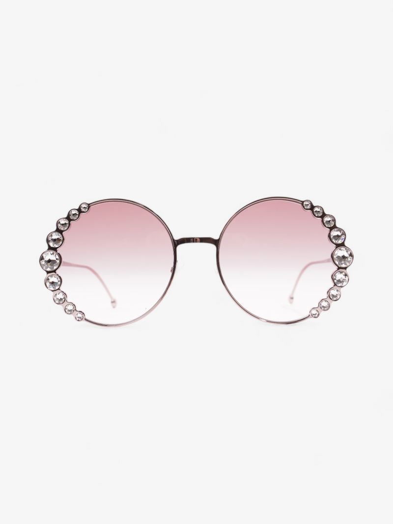  Fendi Round Crystal Sunglasses Gradient Pink Acetate 135mm