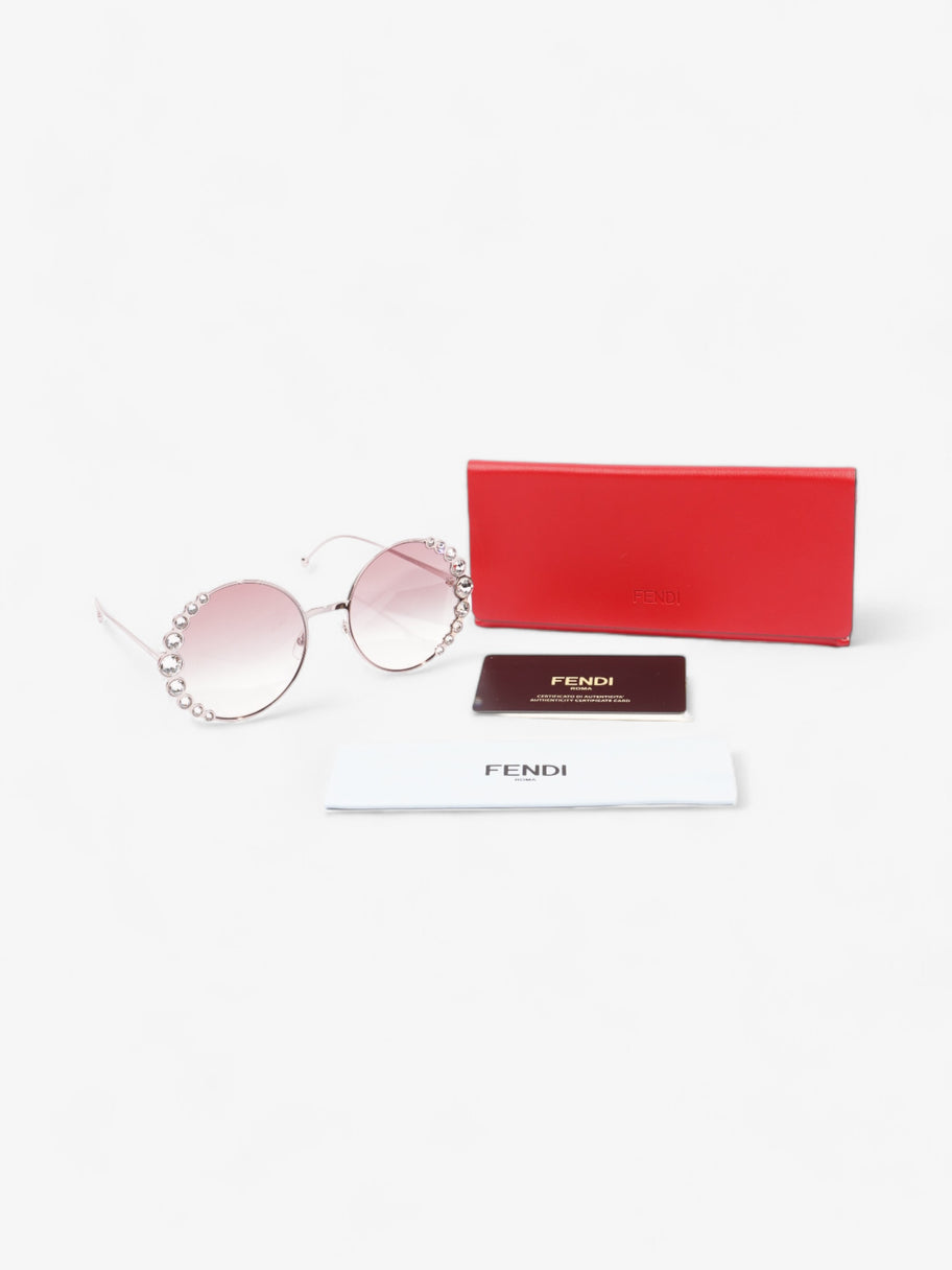 Fendi Round Crystal Sunglasses Gradient Pink Acetate 135mm Image 8