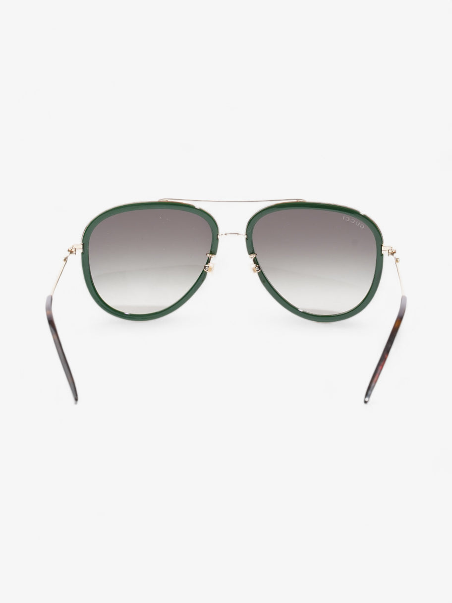 Gucci Web Aviator  Gold / Green / Red Acetate 140mm Image 3