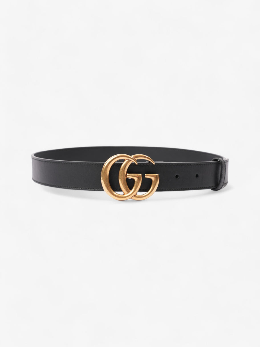 Gucci GG Marmont Belt Black / Gold Leather 75cm / 30