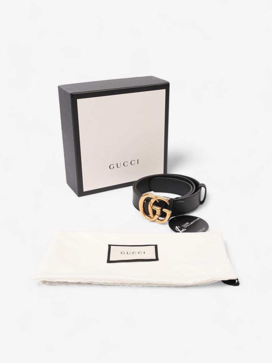 Gucci GG Marmont Belt Black / Gold Leather 75cm / 30