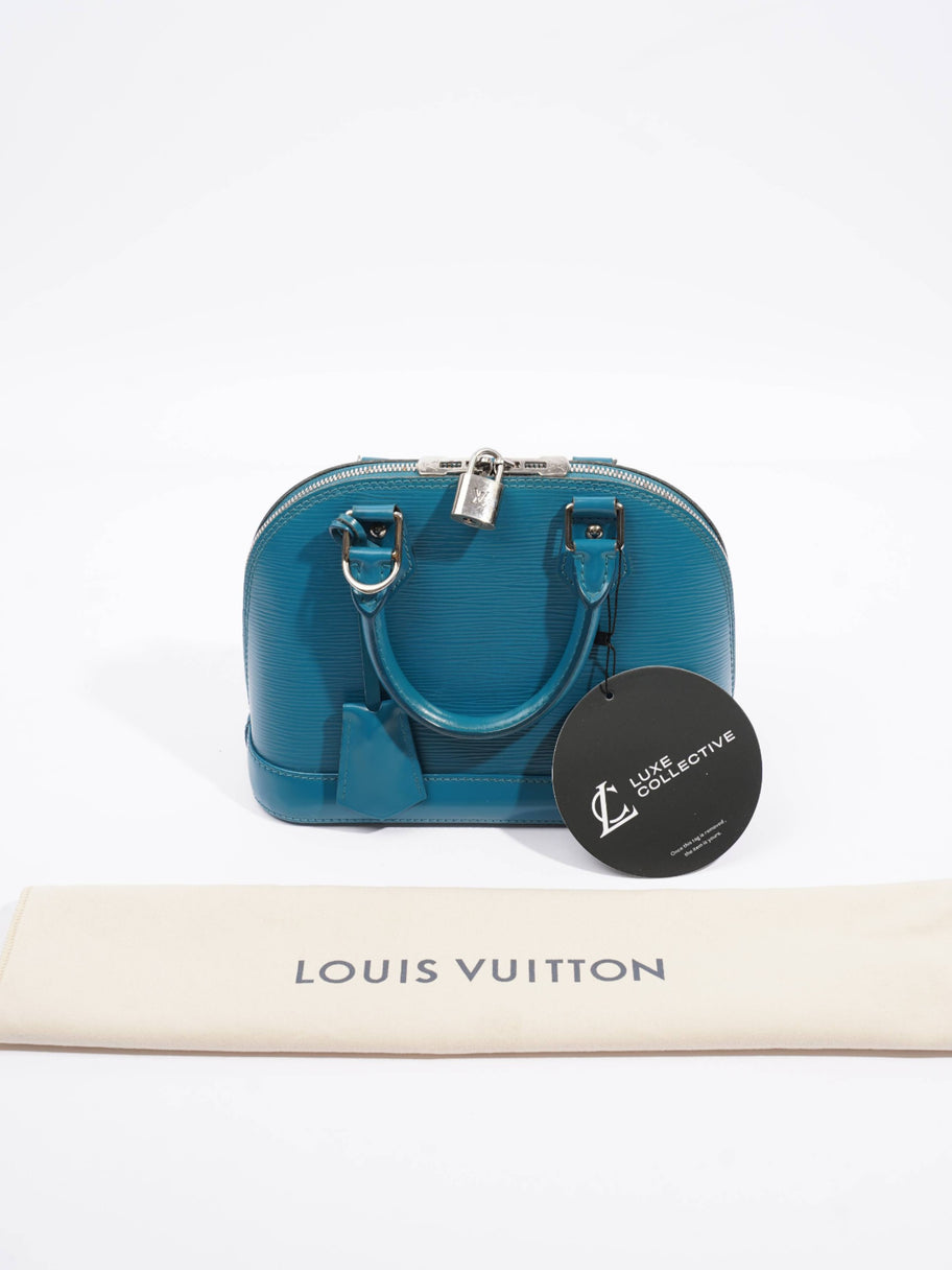 Louis Vuitton Alma BB Cyan Blue Epi Leather Image 9