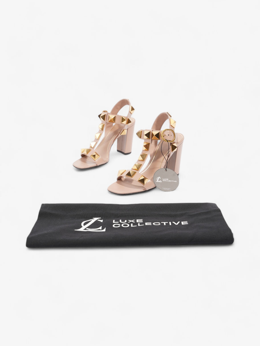 Valentino Roman Stud Sandals 90mm Dusty Pink / Gold Calfskin Leather EU 37.5 UK 4.5 Image 10