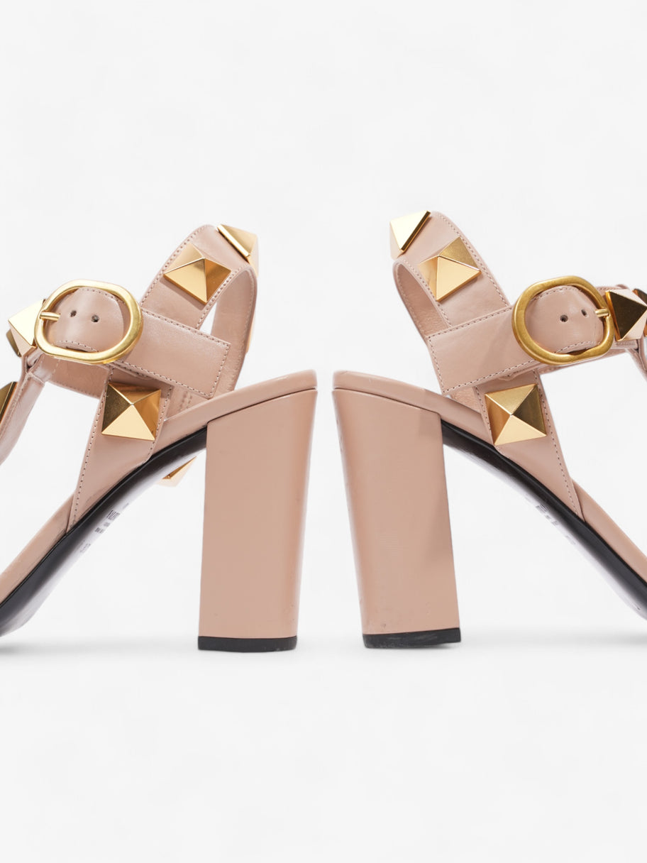 Valentino Roman Stud Sandals 90mm Dusty Pink / Gold Calfskin Leather EU 37.5 UK 4.5 Image 9