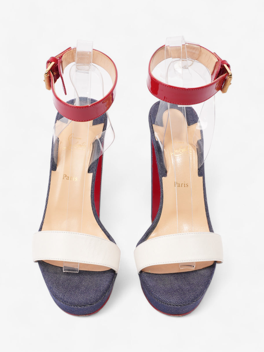 Christian Louboutin Cherry Sandals 140 White / Blue / Red Denim EU 39 UK 6 Image 8