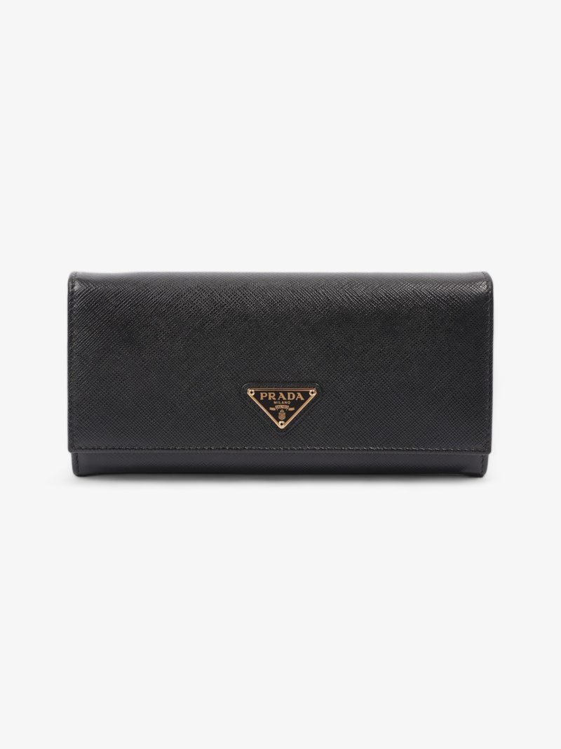  Continental Wallet Black Saffiano Leather