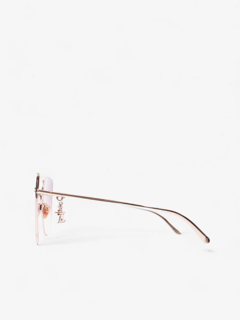 LV Charm Cat Eye Sunglasses Pink Gold Acetate 140mm Image 2