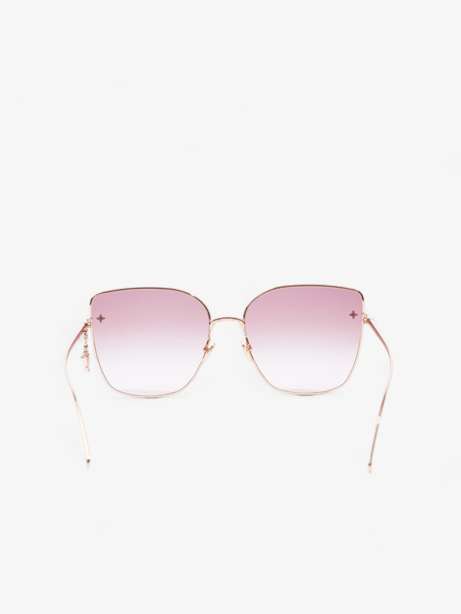 LV Charm Cat Eye Sunglasses Pink Gold Acetate 140mm Image 3