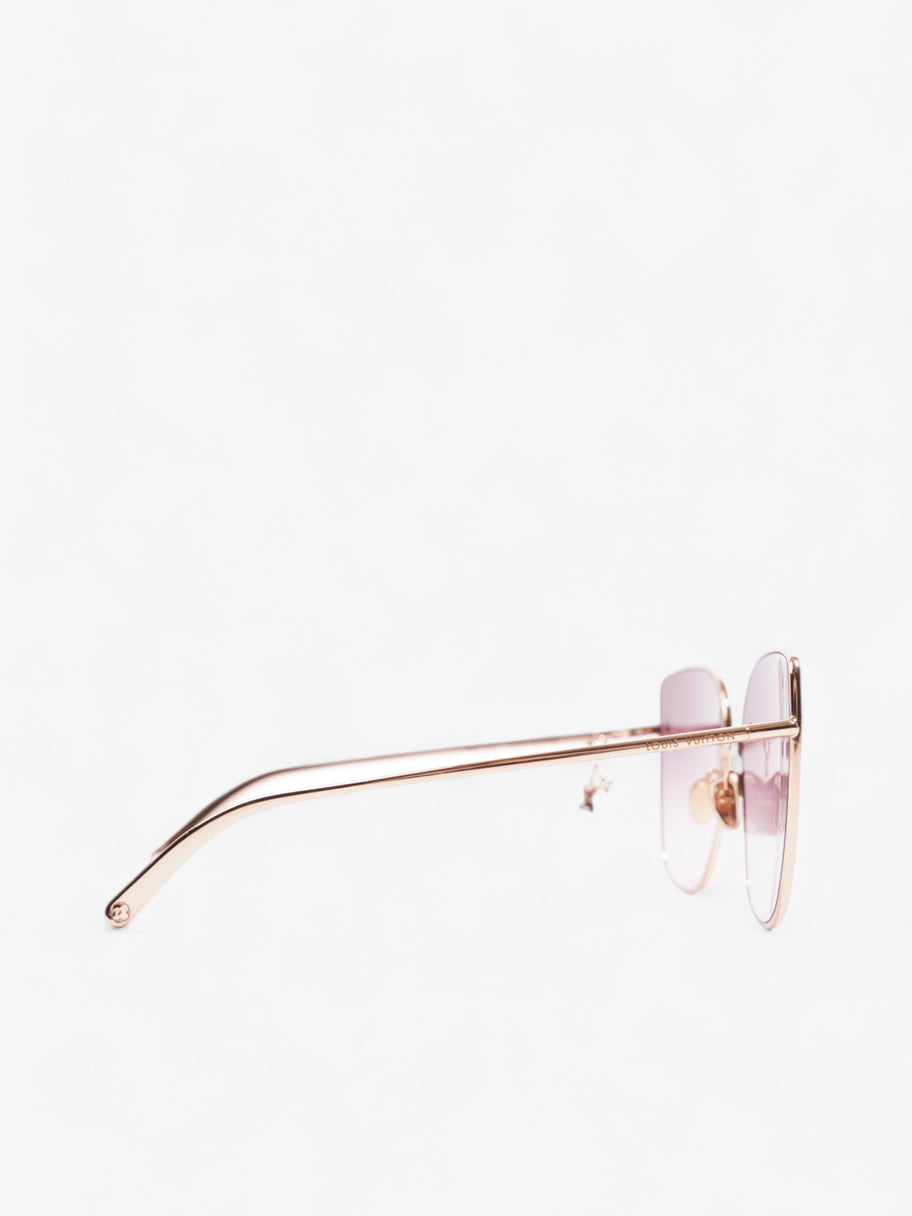 LV Charm Cat Eye Sunglasses Pink Gold Acetate 140mm Image 4