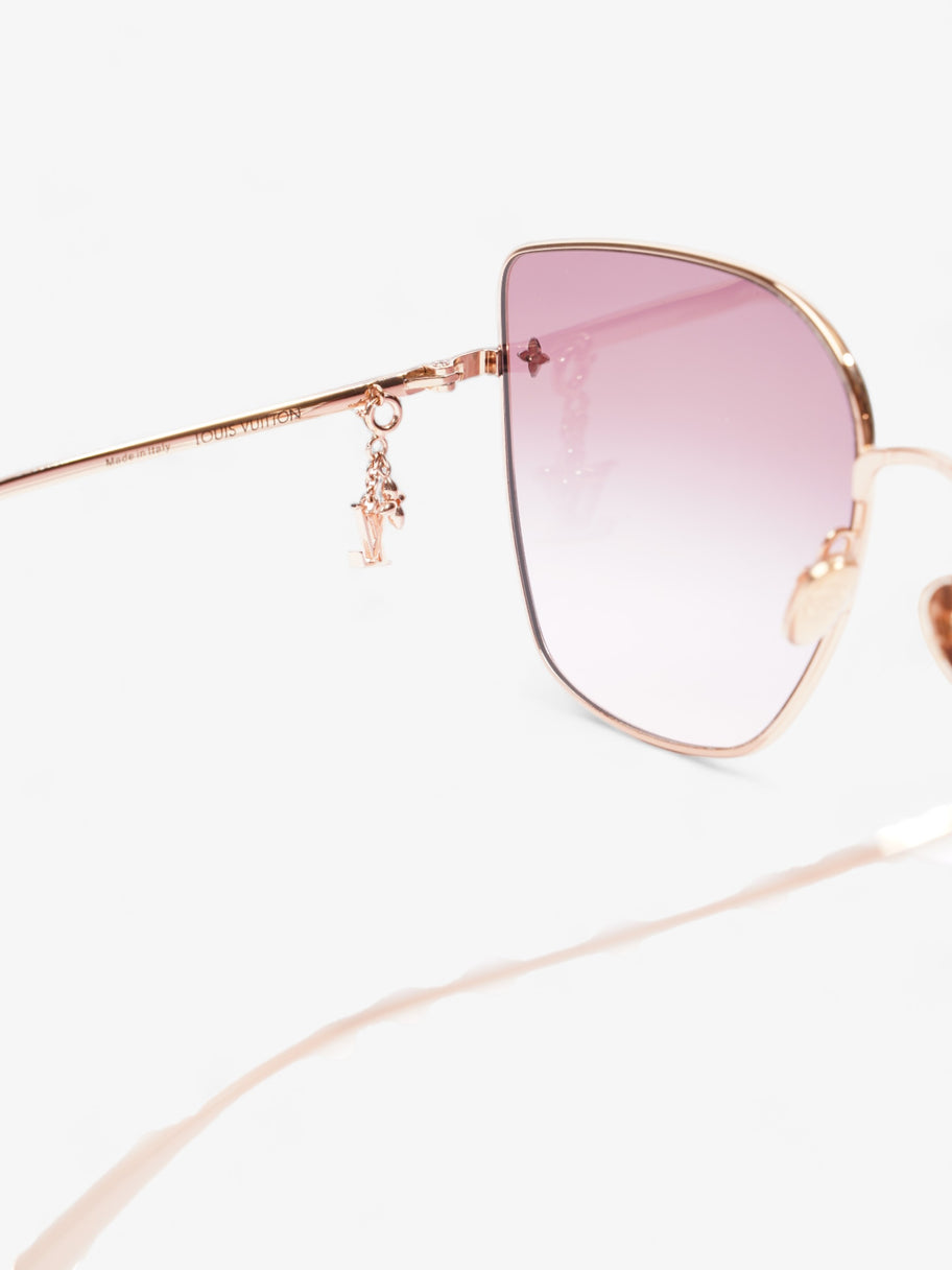 LV Charm Cat Eye Sunglasses Pink Gold Acetate 140mm Image 5