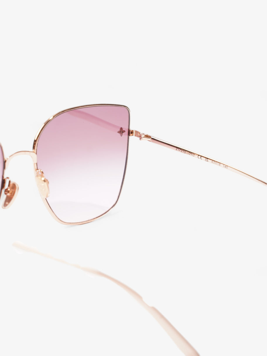 LV Charm Cat Eye Sunglasses Pink Gold Acetate 140mm Image 6