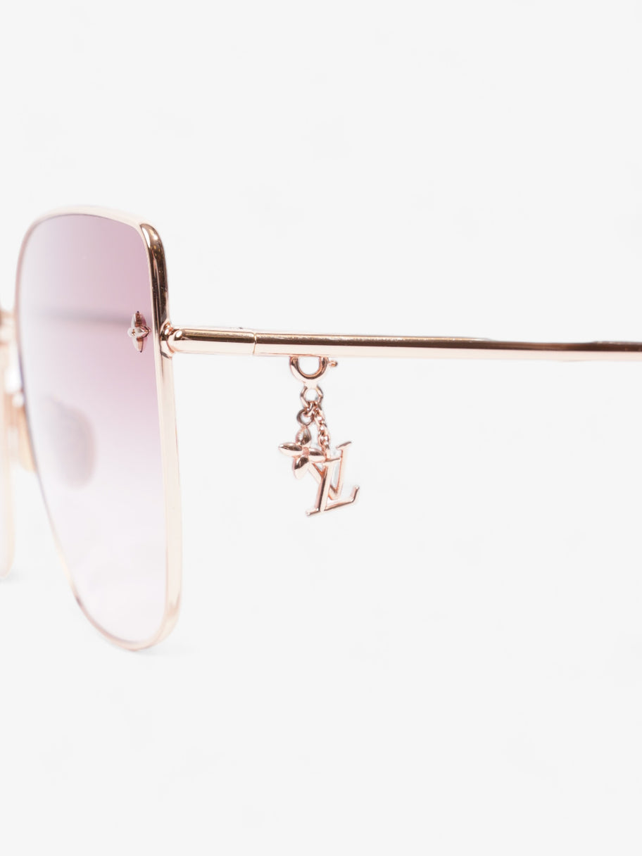 LV Charm Cat Eye Sunglasses Pink Gold Acetate 140mm Image 8