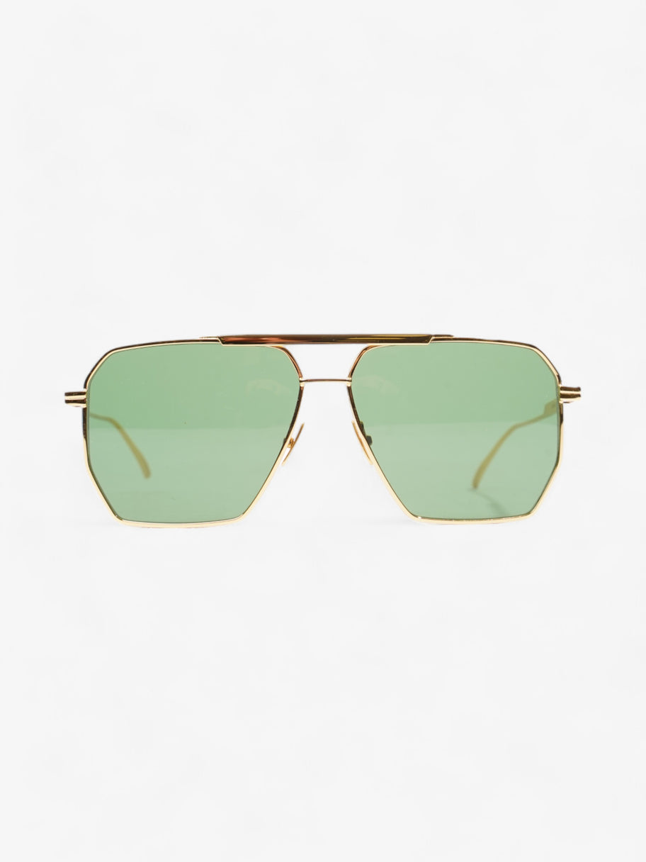 Bottega Veneta Aviator Sunglasses Gold / Green Tinted Lens Base Metal 145mm Image 1