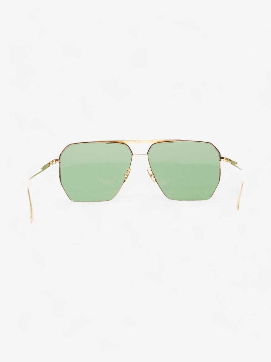 Bottega Veneta Aviator Sunglasses Gold / Green Tinted Lens Base Metal 145mm Image 3