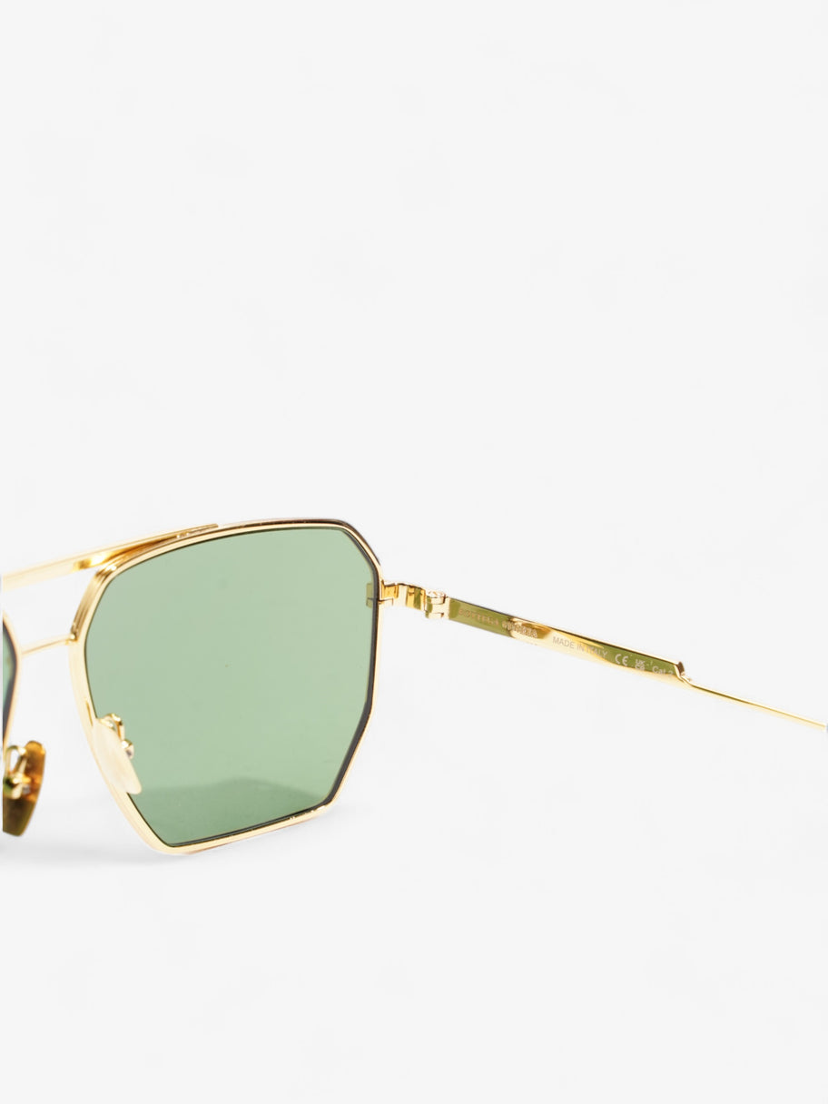 Bottega Veneta Aviator Sunglasses Gold / Green Tinted Lens Base Metal 145mm Image 6