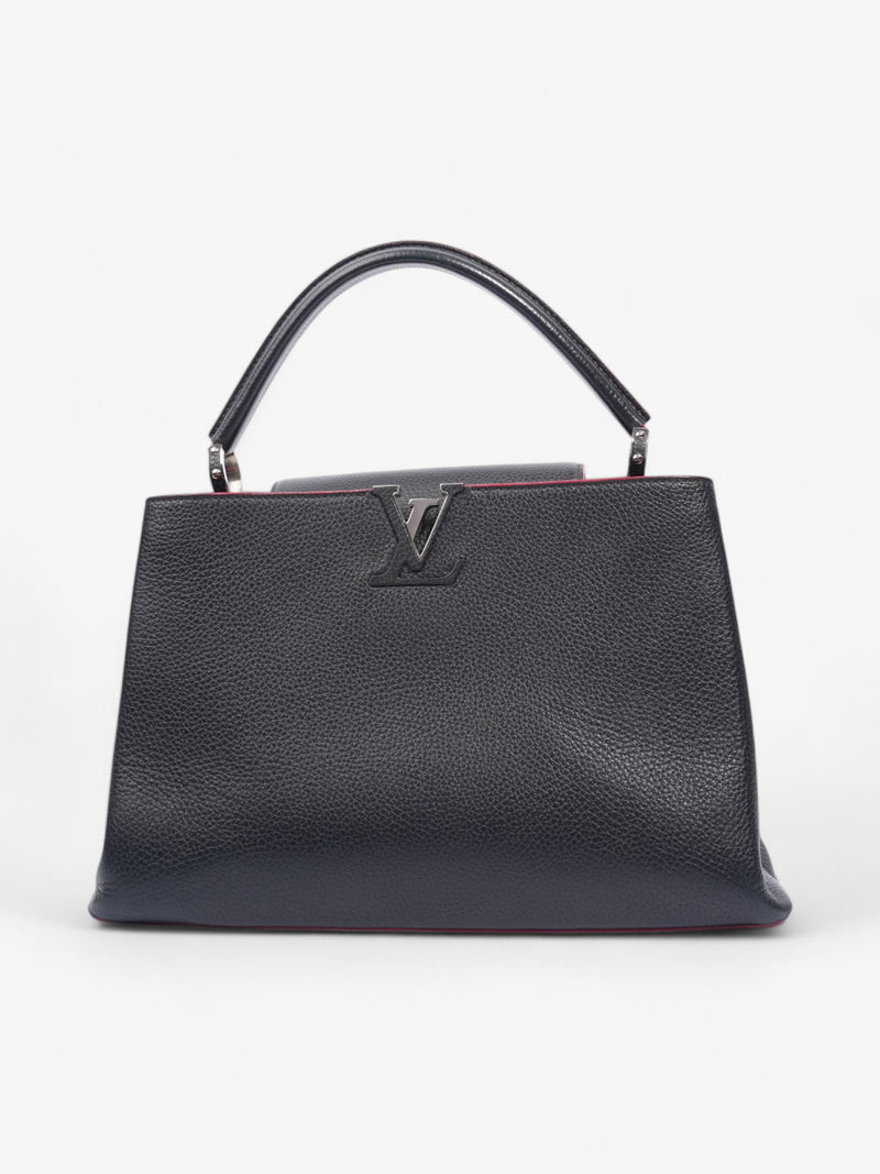  Louis Vuitton Capucines Navy Blue / Fuschia Taurillon Leather MM