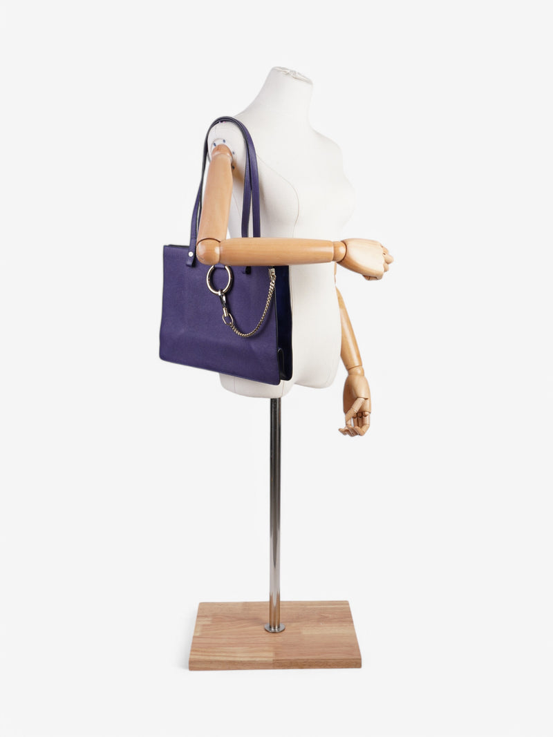  Chloe Faye Tote Blue Leather