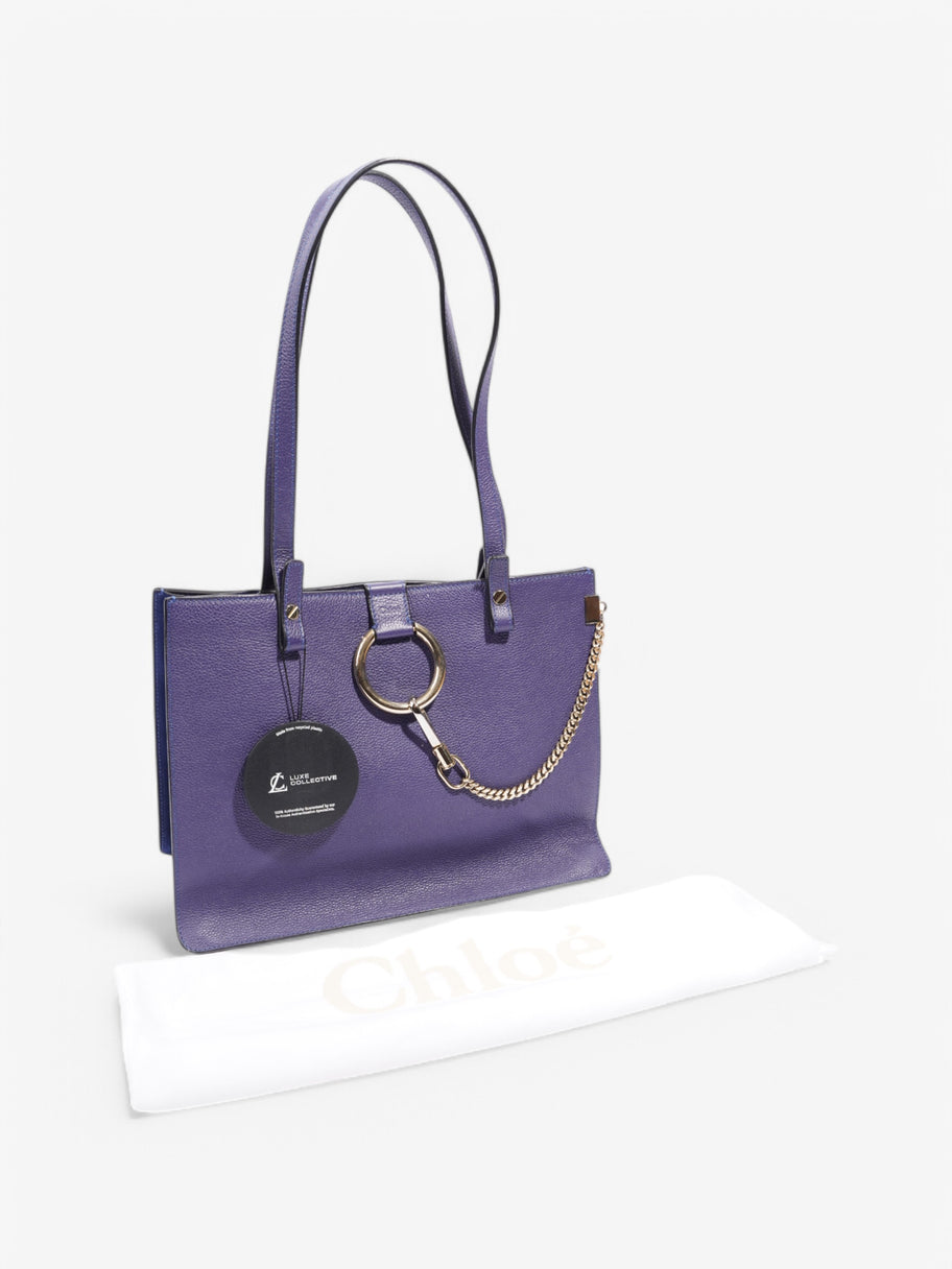 Chloe Faye Tote Blue Leather Image 9