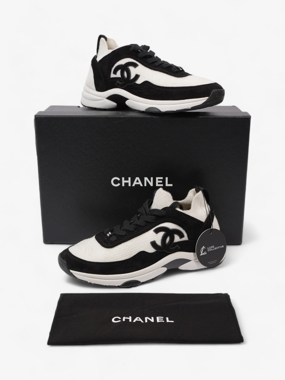 Chanel CC Logo Sneakers Black / White Fabric EU 38 UK 5 Image 10