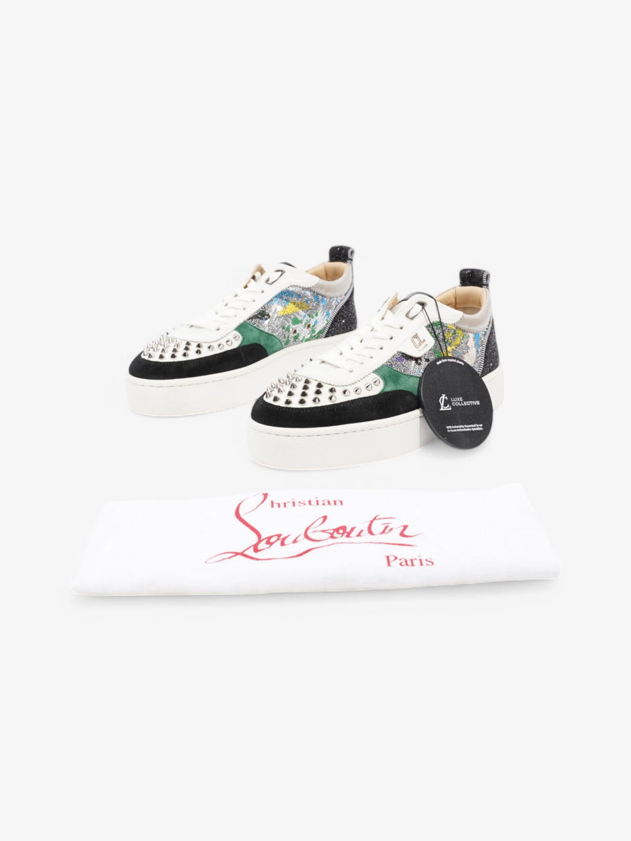 Christian Louboutin Happy Rui White  / Black / Green Suede EU 41 UK 7 Image 10