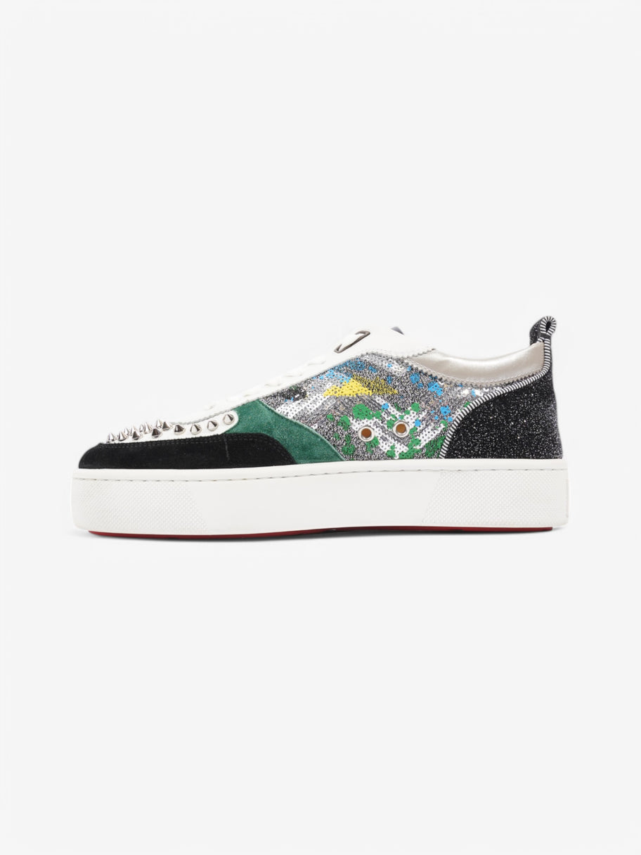 Christian Louboutin Happy Rui White  / Black / Green Suede EU 41 UK 7 Image 3