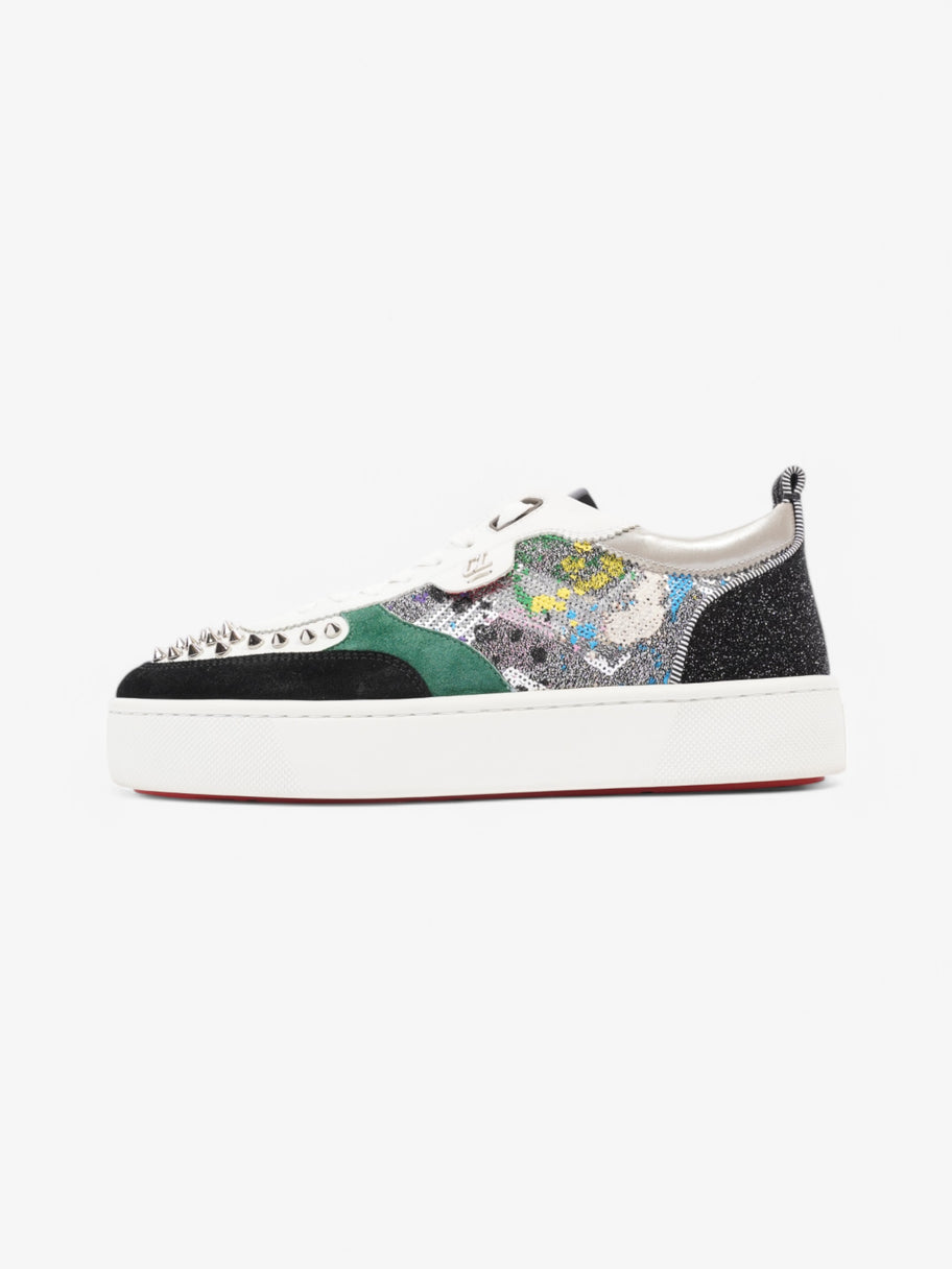 Christian Louboutin Happy Rui White  / Black / Green Suede EU 41 UK 7 Image 5