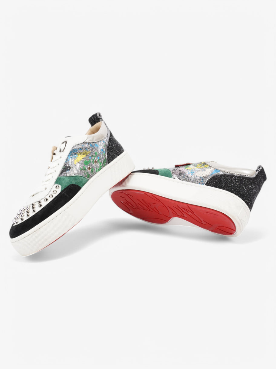 Christian Louboutin Happy Rui White  / Black / Green Suede EU 41 UK 7 Image 9