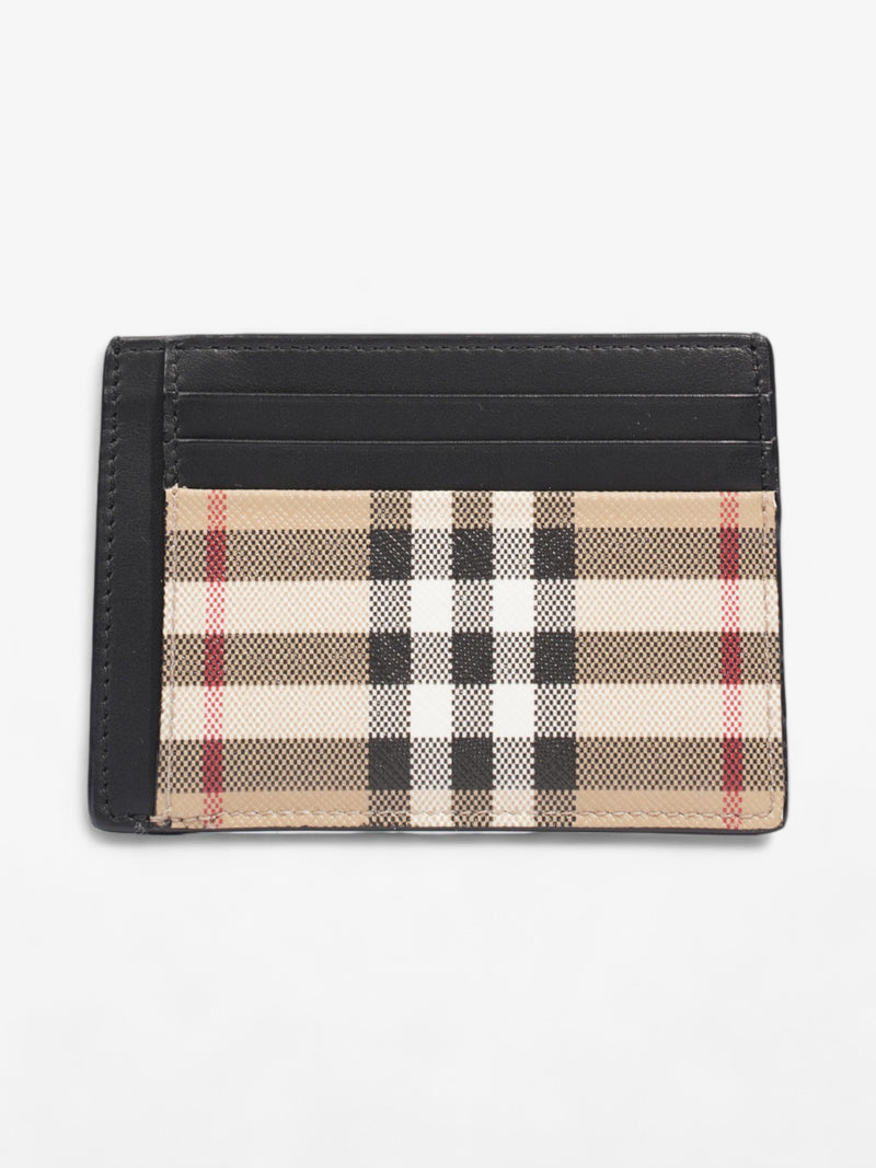  Burberry Check Money Clip Card Case Vintage Check Coated Canvas