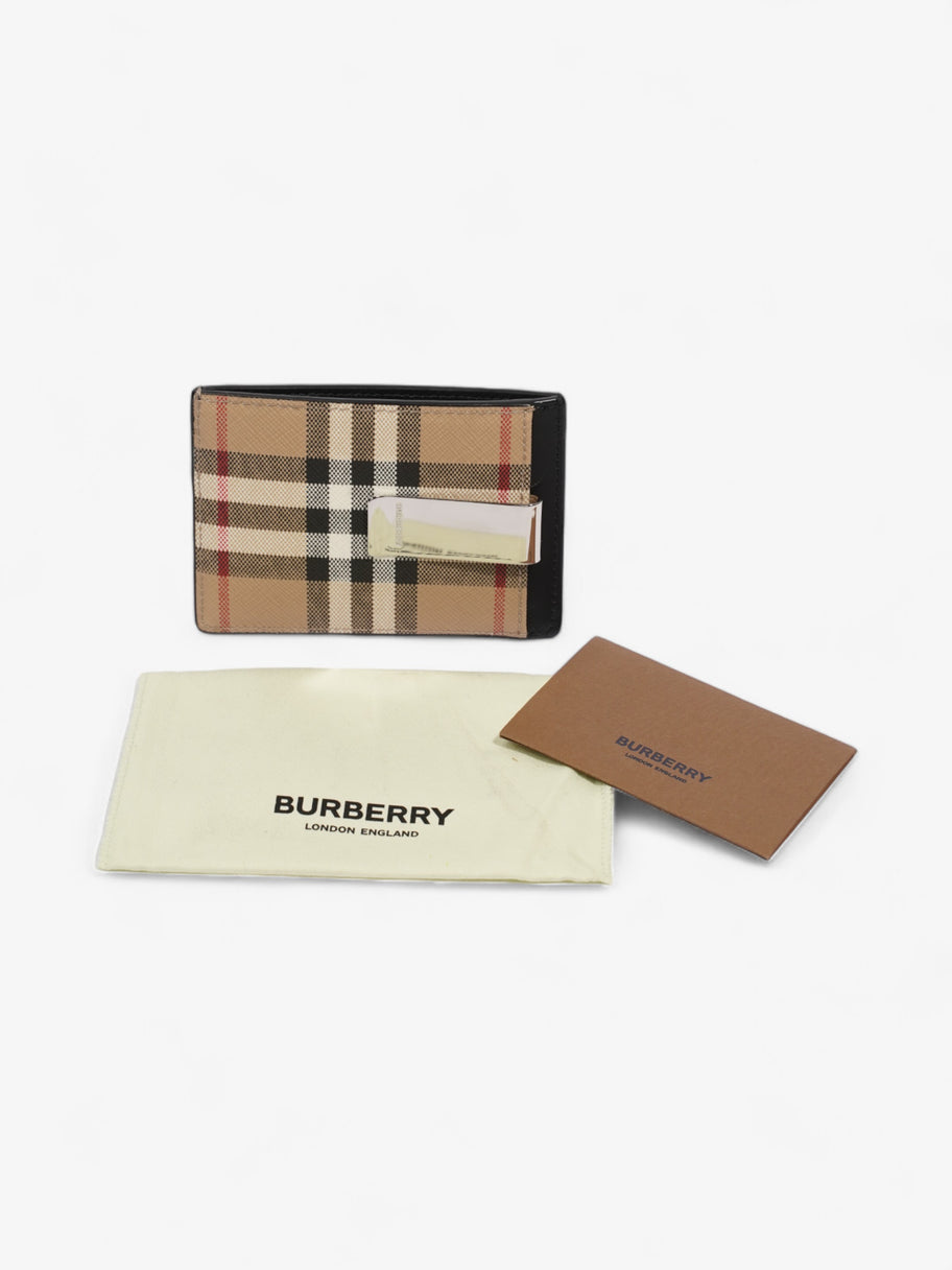 Burberry Check Money Clip Card Case Vintage Check Coated Canvas Image 8