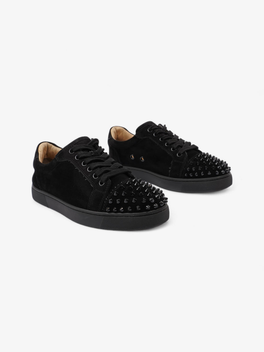 Christian Louboutin Vieira Spikes Flat Black Velvet EU 37 UK 4 Image 2