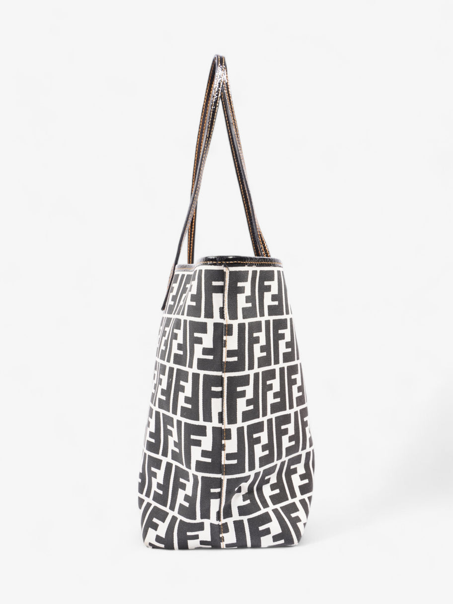 Fendi FF Roll Tote White / Black Canvas Image 5