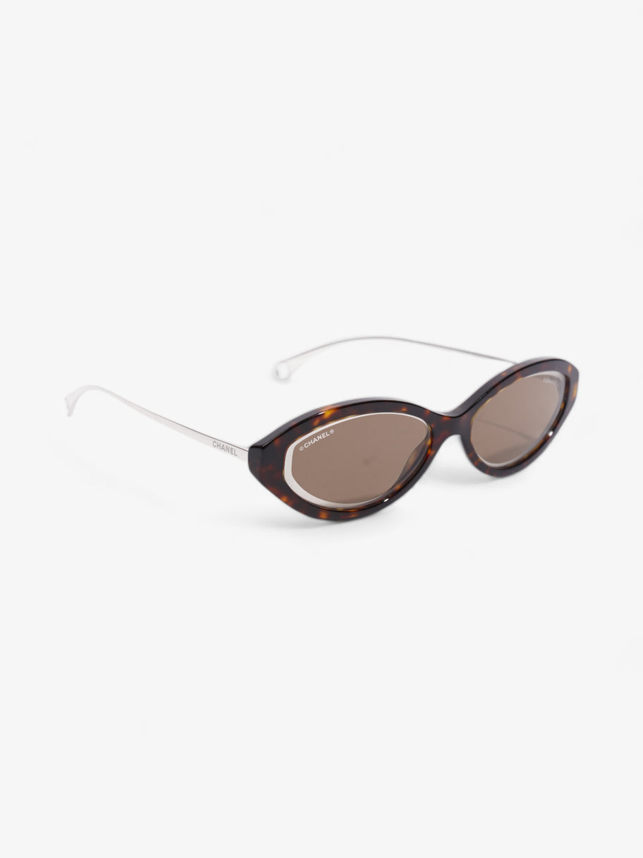 Chanel Oval Sunglasses Dark Tortoise Acetate 140mm Image 5