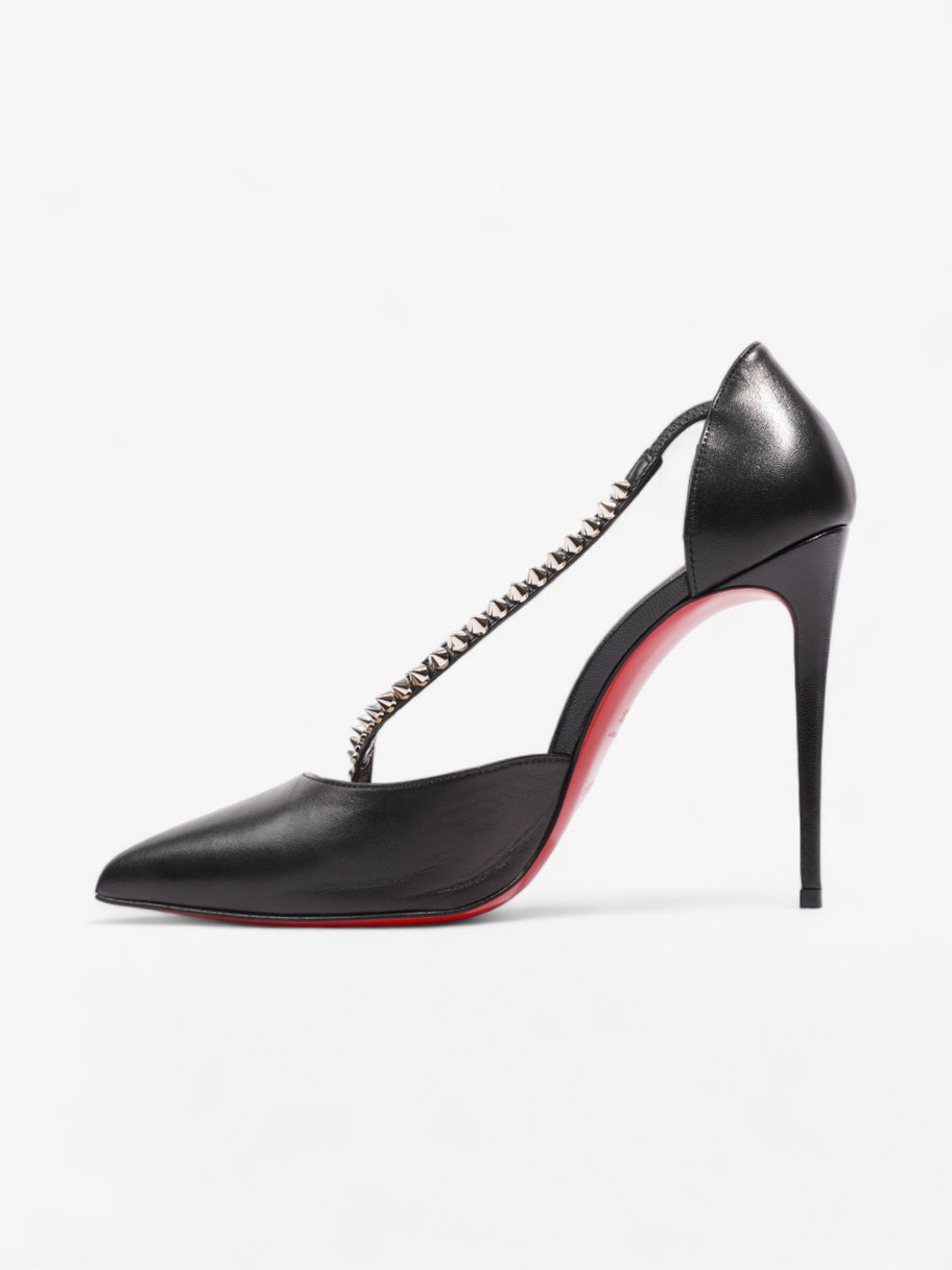 Christian Louboutin Spike Cross Heels 100 Black / Silver Leather EU 38.5 UK 5.5 Image 3