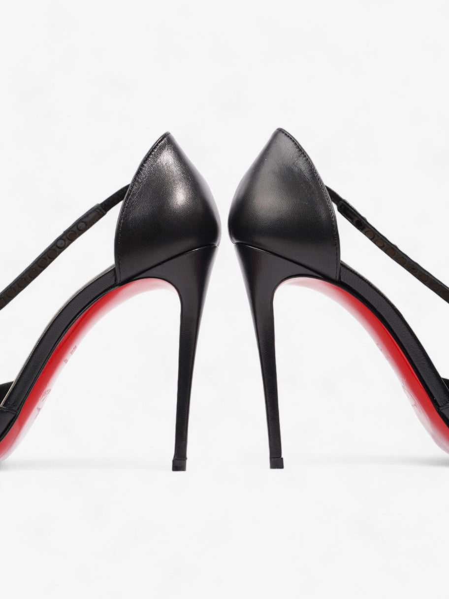 Christian Louboutin Spike Cross Heels 100 Black / Silver Leather EU 38.5 UK 5.5 Image 9