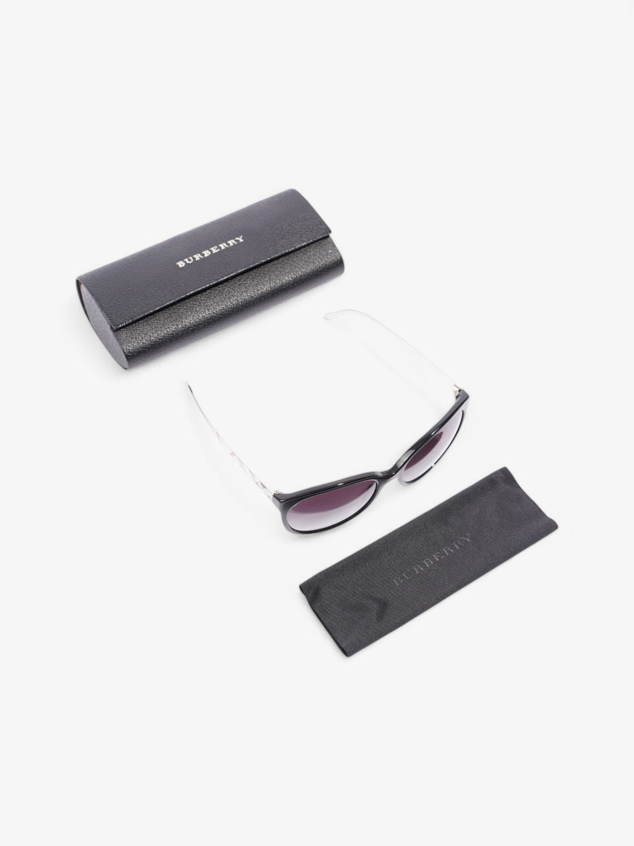 Burberry Check Sunglasses Black / Silver Acetate 135mm Image 7