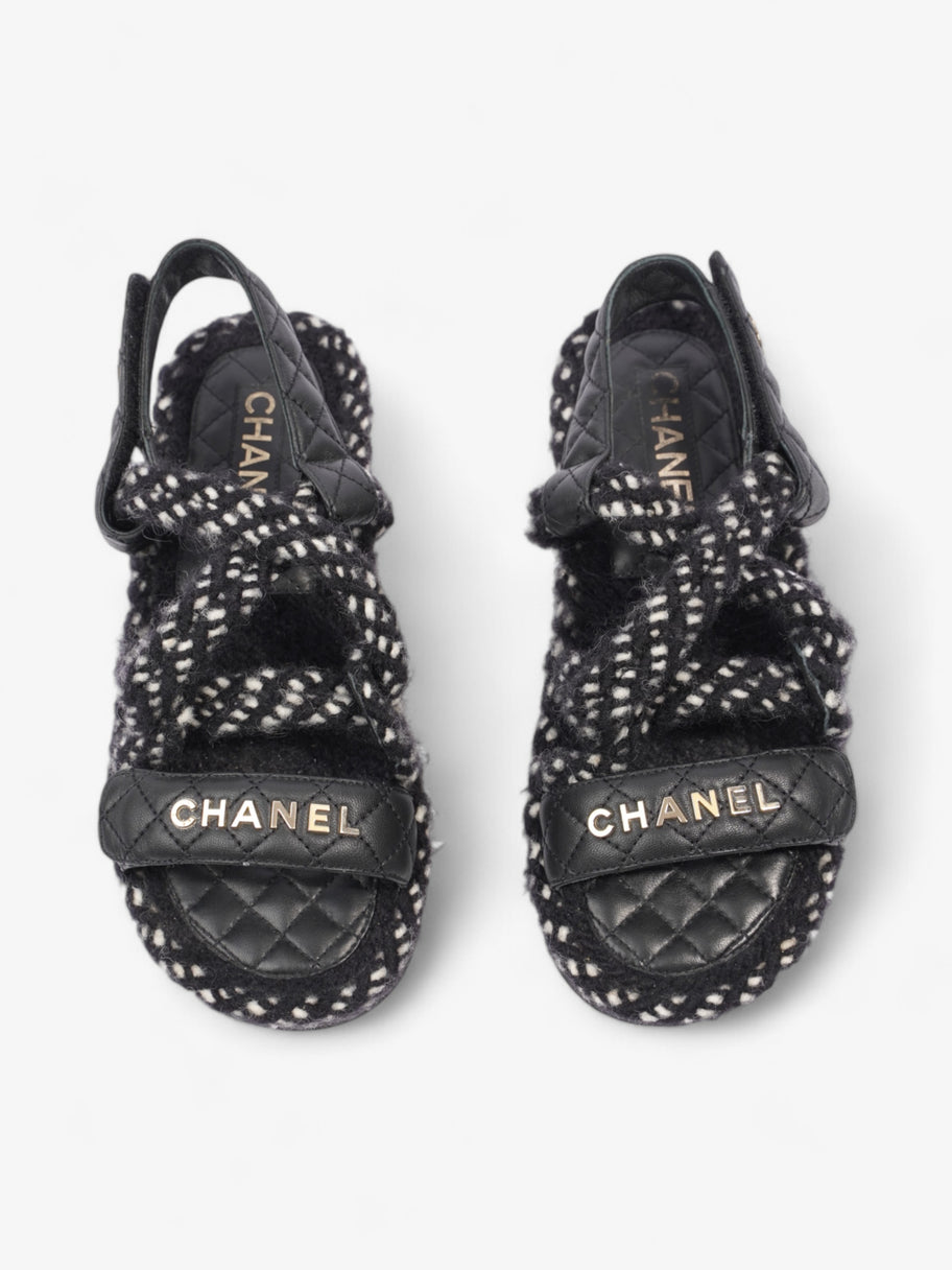 Chanel Cord Logo Sandals Black / White / Gold Lambskin Leather EU 36 UK 3 Image 8