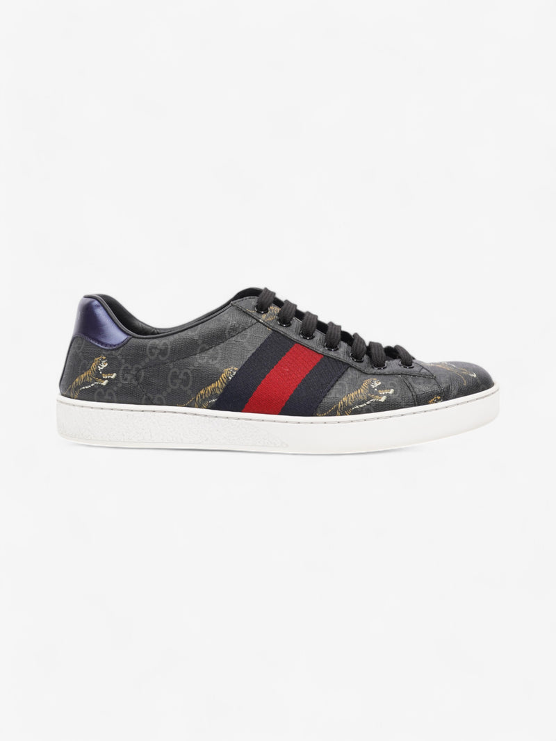  Gucci Ace GG Supreme Sneakers Black / Navy / Red Canvas EU 40 UK 6