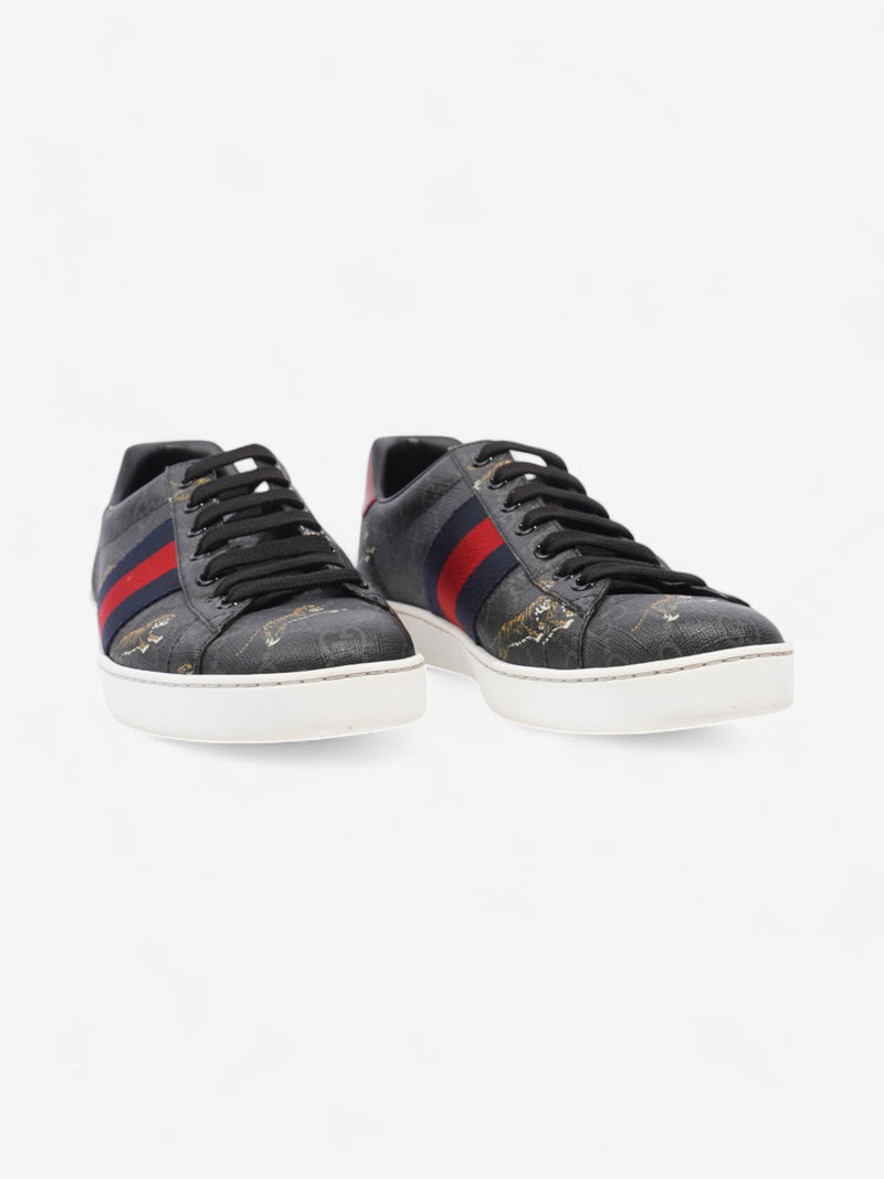  Gucci Ace GG Supreme Sneakers Black / Navy / Red Canvas EU 40 UK 6