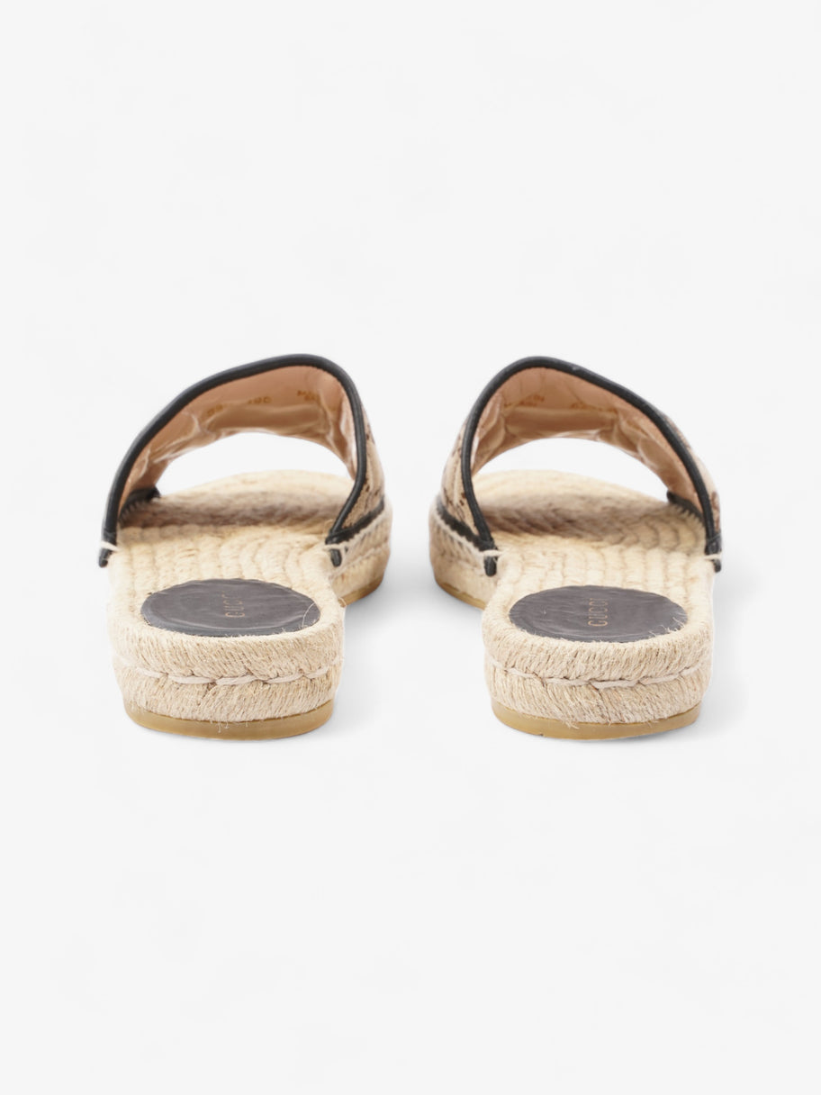 Gucci GG MATELASSÉ CANVAS ESPADRILLE SANDAL Beige Monogram / Black Canvas EU 38.5 UK 5.5 Image 6