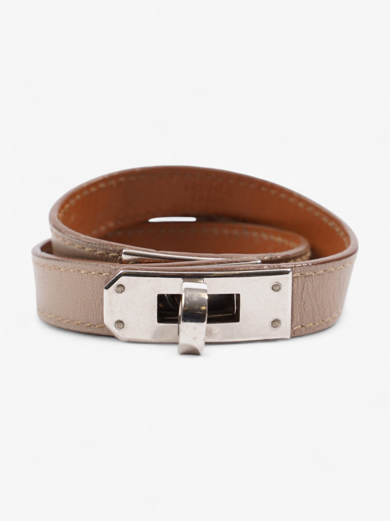  Hermes Mini Kelly Double Tour Bracelet …toupe Calfskin Leather T1 (XS)