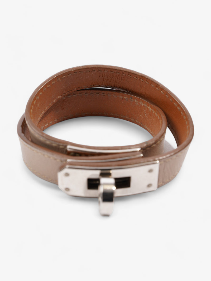  Hermes Mini Kelly Double Tour Bracelet …toupe Calfskin Leather T1 (XS)