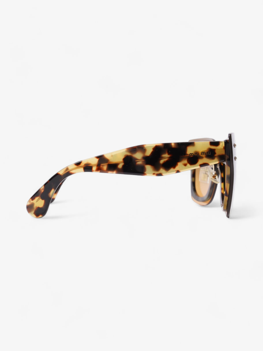 Miu Miu Oversized Square Sunglasses Brown Tortoiseshell Orange Acetate 140mm Image 4