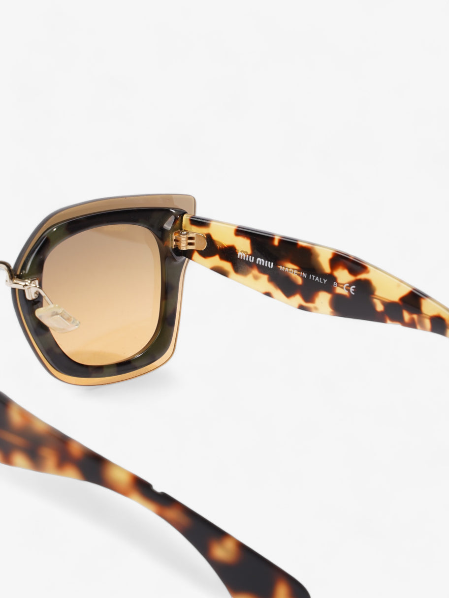 Miu Miu Oversized Square Sunglasses Brown Tortoiseshell Orange Acetate 140mm Image 6