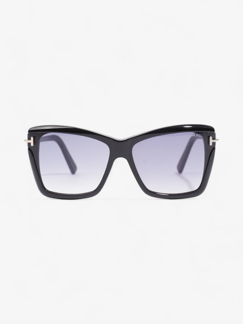  Tom Ford Leah Oversized Sunglasses Black Acetate 135mm