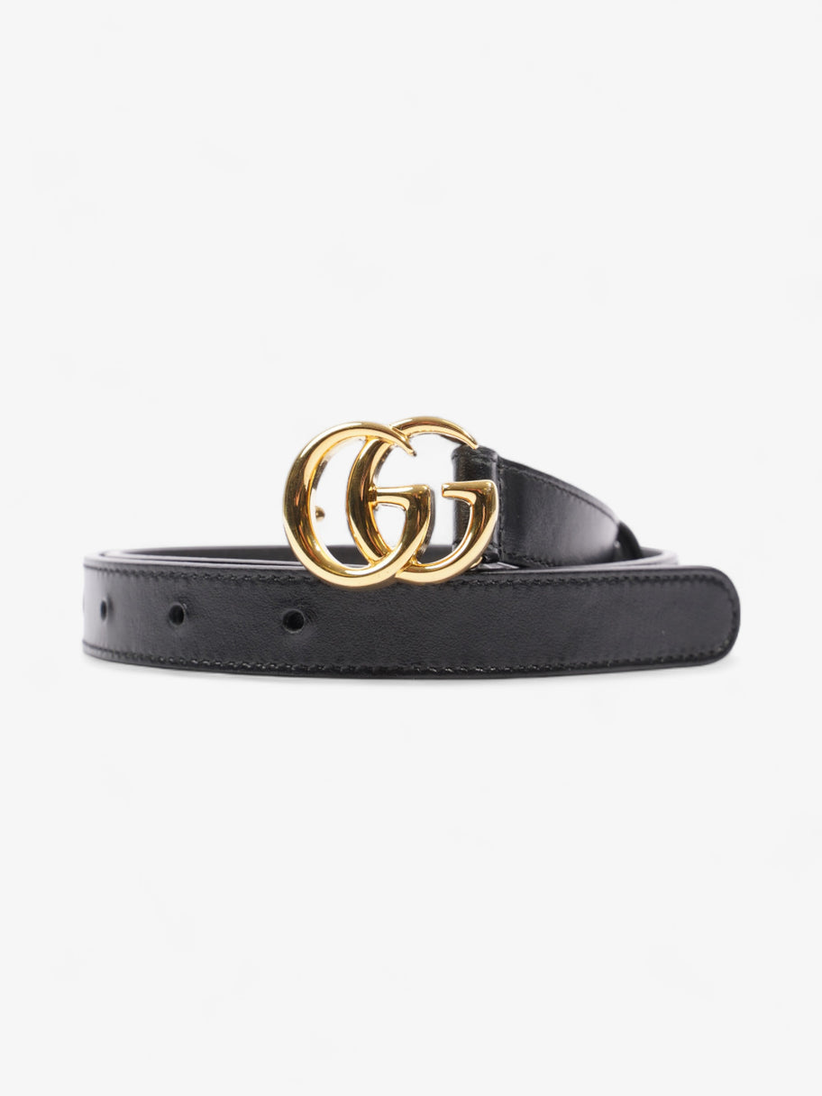 Gucci GG Marmont Thin Belt Black Leather 70cm 28