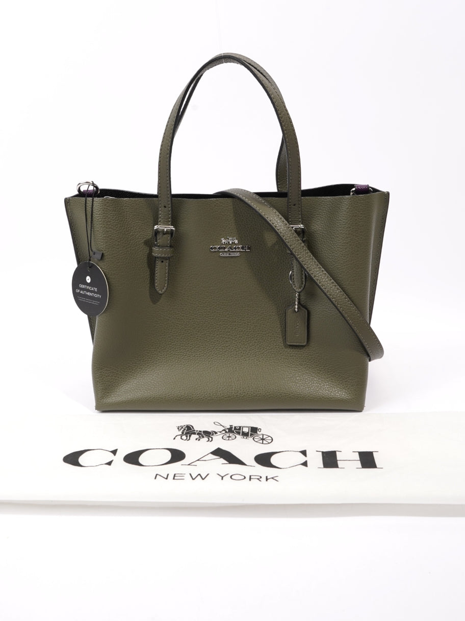 Coach Mollie Tote Bag 25 Olive Green Leather Image 11