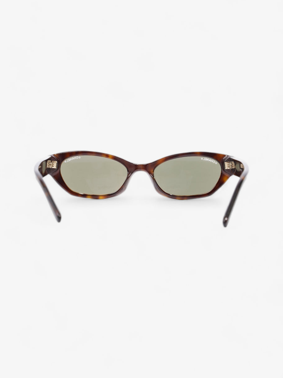 Chanel Small Rectangle Sunglasses Brown  / Gold Acetate 135mm Image 4