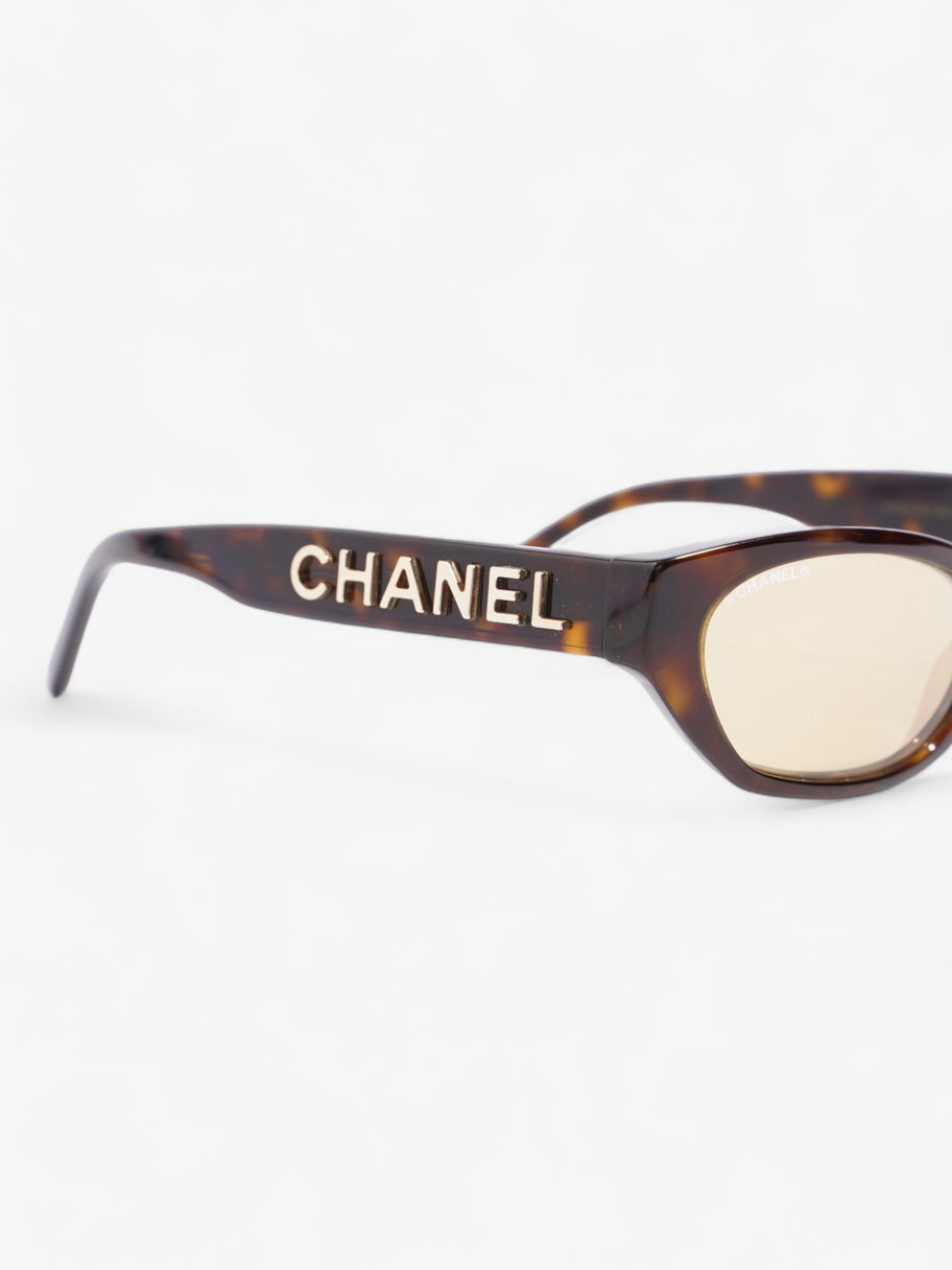 Chanel Small Rectangle Sunglasses Brown  / Gold Acetate 135mm Image 7