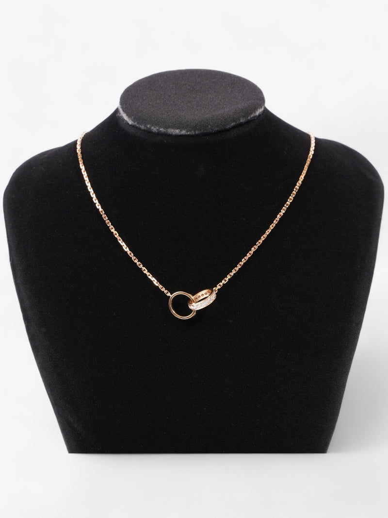  Cartier Love Necklace, Diamonds Rose Gold 750/1000 / 18 Brilliant-Cut Diamonds Yellow Gold Chain length - 42cm